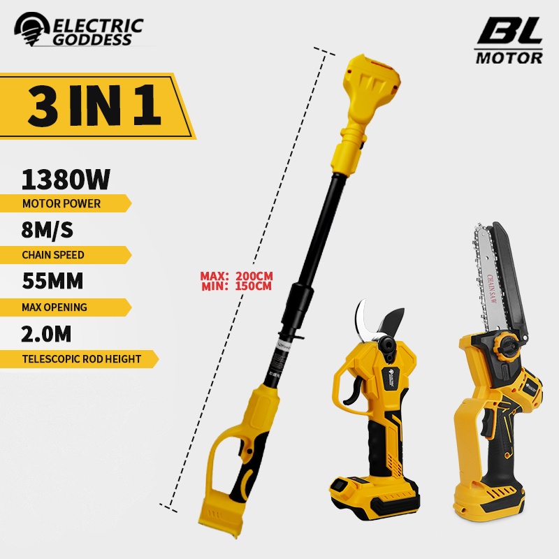 Gardening Tools Usa - Brushless 6 Pollici Motosega Elettrica Telescopica